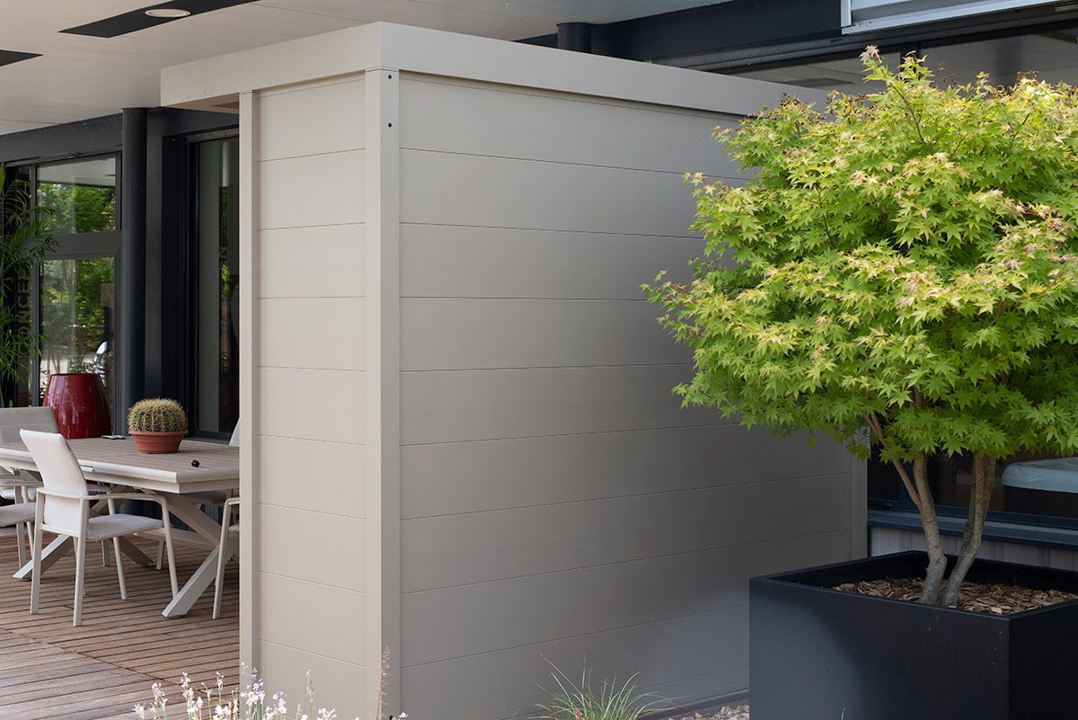 Dos box abri cuisine aluminium ASPIC, cuisine d'été ASPIC haut de gamme.